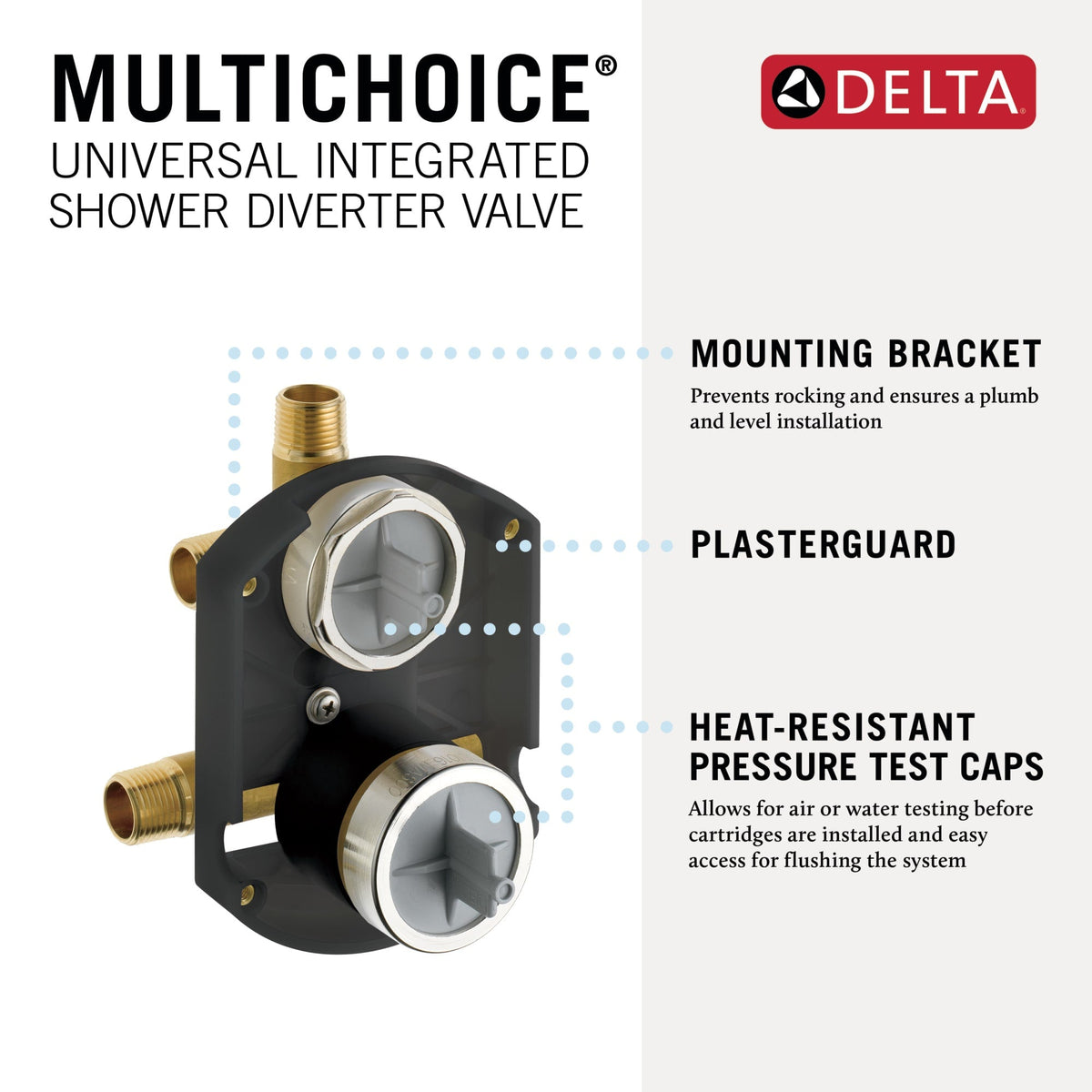 R22000 MultiChoice® Universal Integrated Shower Diverter Rough Universal Inlets / Outlets
