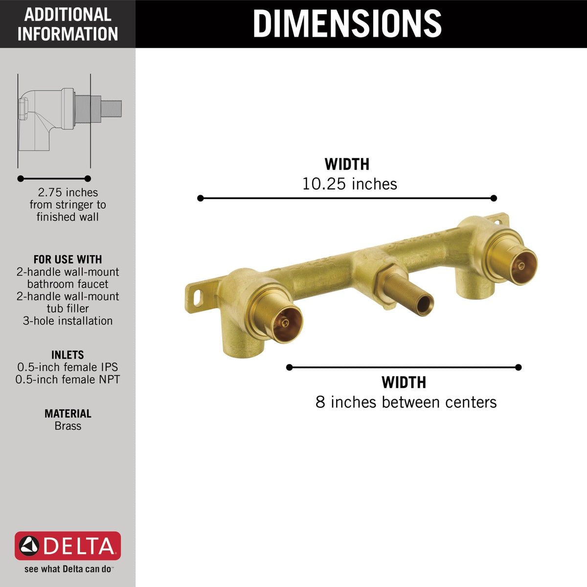 R3500-WL Ara® Two Handle Wall Mount Rough