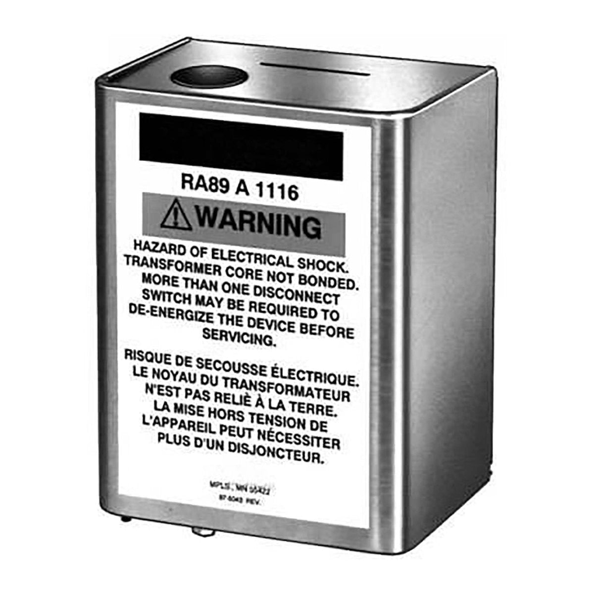 RA89A1116/U Switching Relay, 120 VAC 50/60 Hz, SPST Line Voltage
