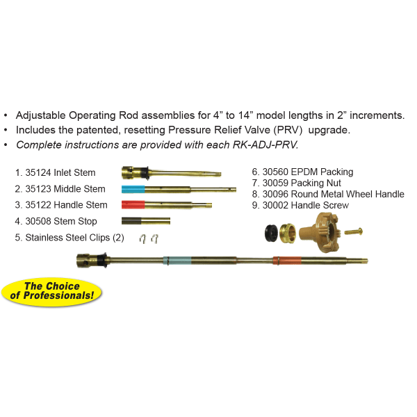 RK-ADJ-PRV Adjustable Operating Rod 4-14