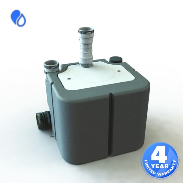 Saniswift Pro - Residential/Commercial Heavy-Duty Gray Water Drain Pump - 1/3HP - Easy Laundry Room Solution - Laundry/Sink/Shower - HDPE