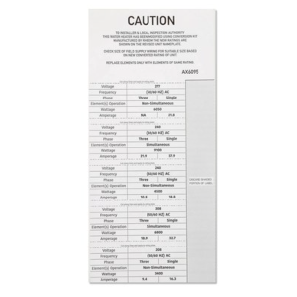 SP21219 Conversion Label f/ELD/MELD Triple Rated