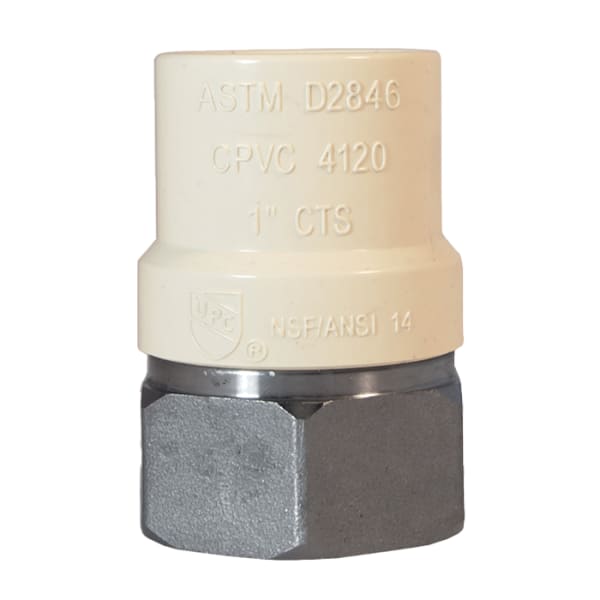 302-444 3/4" - CPVC x FIP, Stainless Steel FNPT x CPVC Transition Fittings