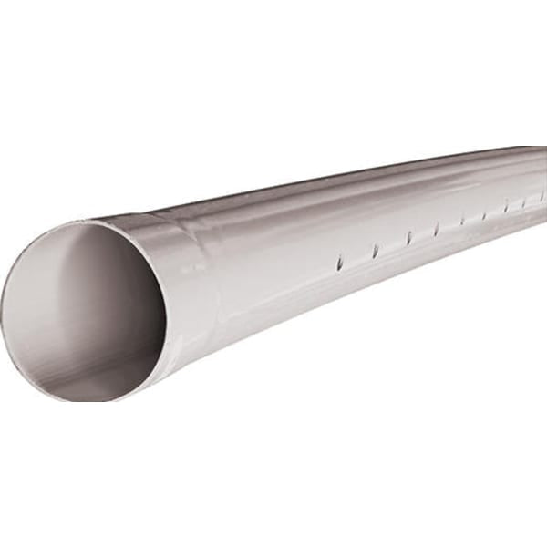 S&DP-400-2729P 4" x 10' PVC Sewer and Drain Pipe ASTM D-2729 Perforated Solvent Weld White