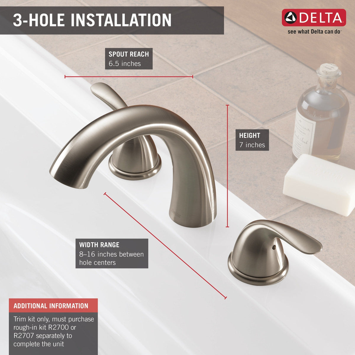 T5722-SS Classic Garden Tub Trim Stainless