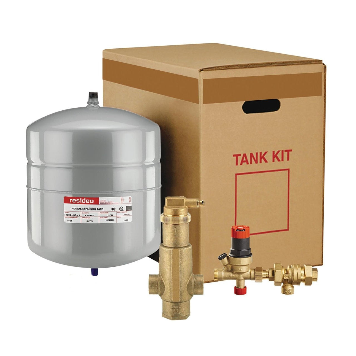 TK60PV125SFMNC/U Boiler Trim Kit, TK300-60 Tank, PV125 1-1/4 in Sweat Supervent, FM911 Fill Valve