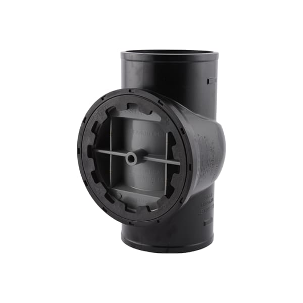 TRPVCNH4A TestRite® 4" PVC No-Hub Test / Cleanout Tee with Plug