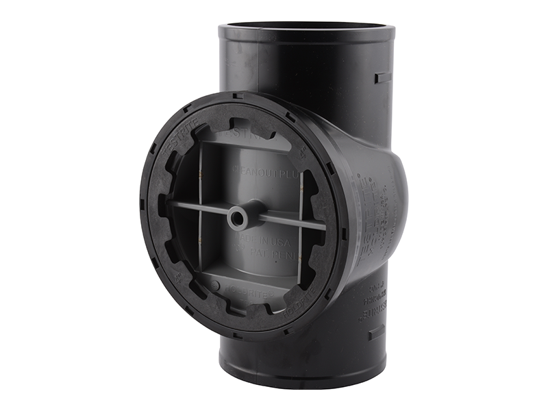 TRPVCNH6A TestRite® 6" PVC No-Hub Test / Cleanout Tee with Plug