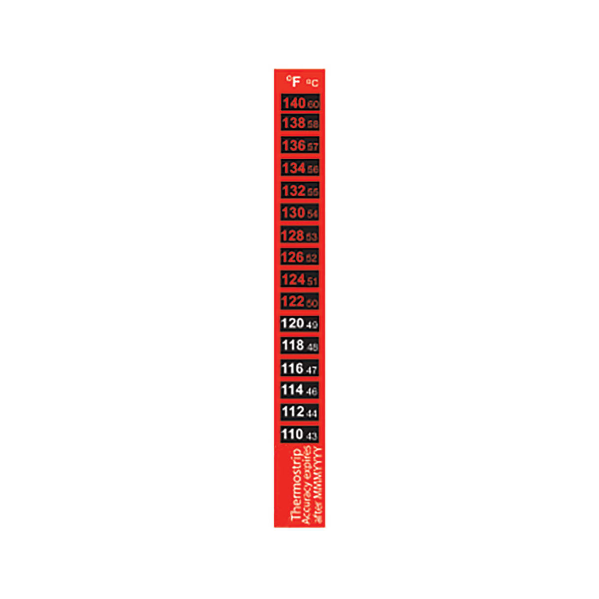 TS205-064/U Thermostrip, 110–140°F, 10 Pieces