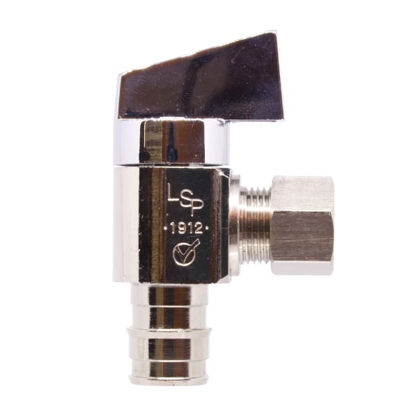 V-104-A-LL 1/2" x 3/8" F1960 x COMP Lead Free Angle Stop - 1/4 Turn
