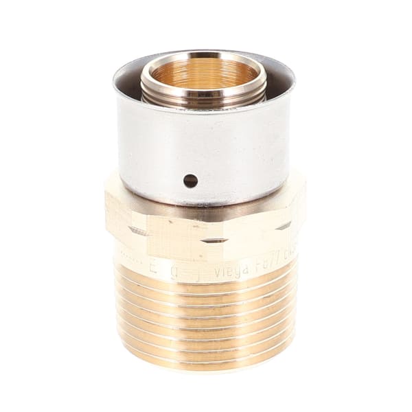 90561 1" PEX Male Adapter (Crimp(F1807) x MIP) - PureFlow® Press (Brass)