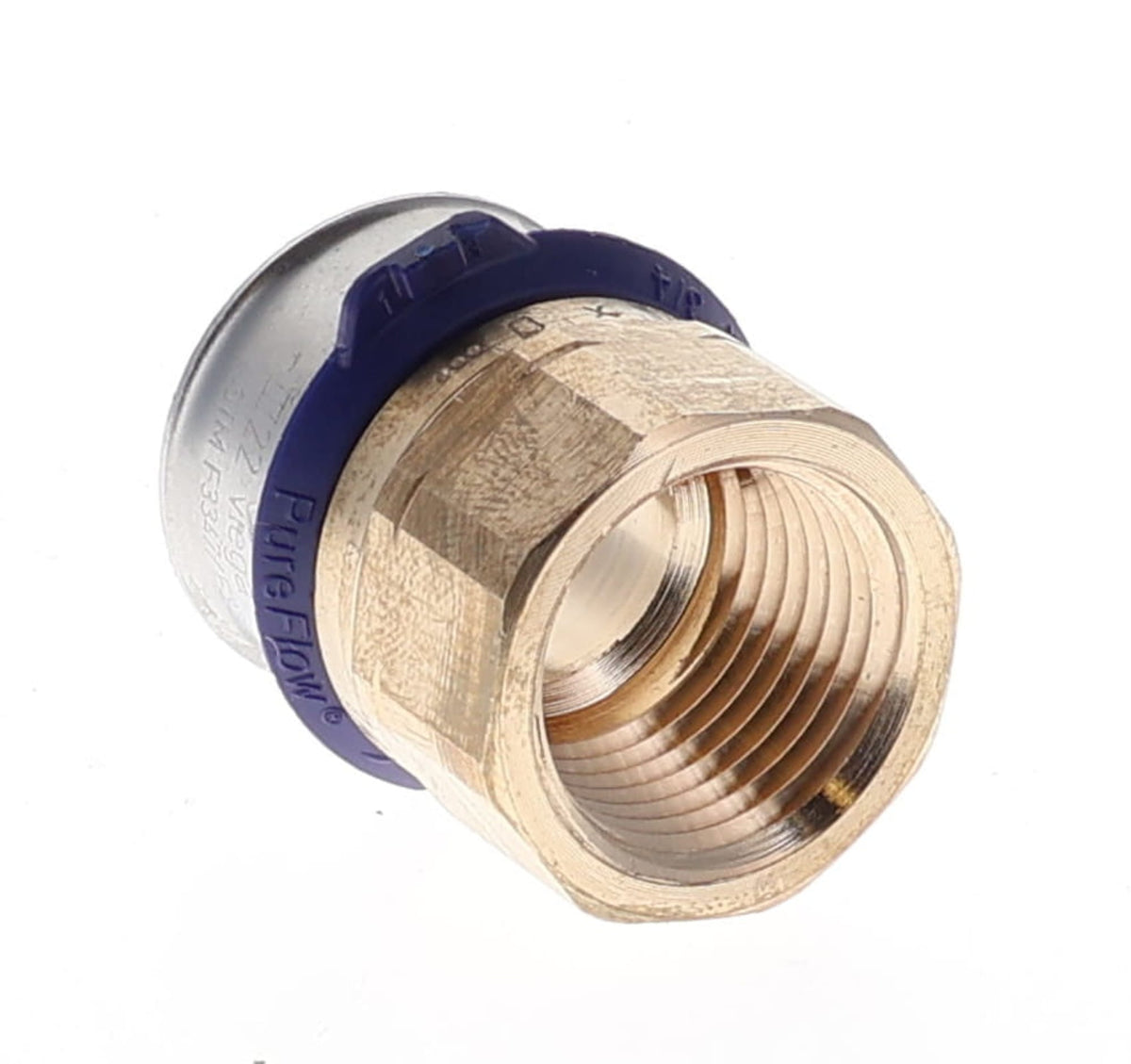 91541 3/4" x 1/2" PEX Female Adapter (Press x FIP) - PureFlow® Press (Brass)