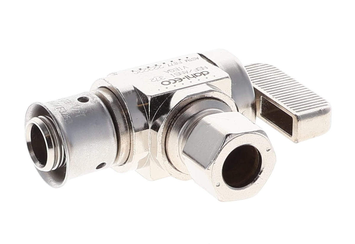93511 1/2" x -1/4" PEX Angle Stop (Press) - PureFlow® Press (Brass)