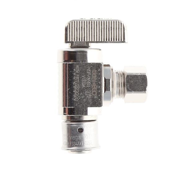93511 1/2" x -1/4" PEX Angle Stop (Press) - PureFlow® Press (Brass)