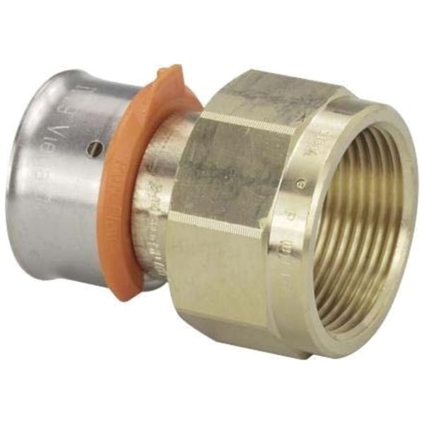 97140 3/4" PEX Flare Elbow Adapter (Crimp x Flare) - PureFlow® Press (Brass)
