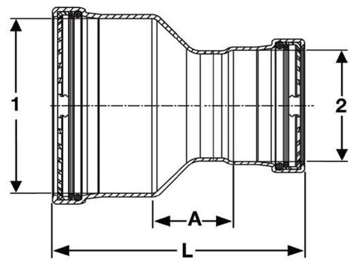 20685 2-1/2" x 1" - (P-P) - Reducer, ProPress®