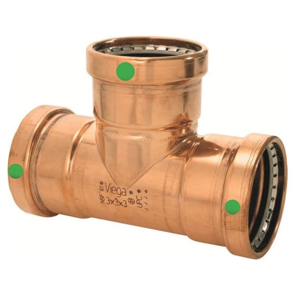 20718 4" x 4" x 2-1/2" - (P-P-P) - Tee (Reducing), ProPress®