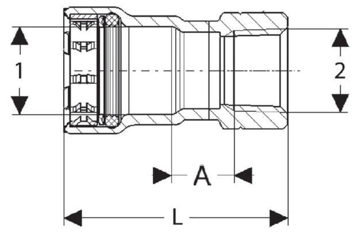 25585 1" x 3/4" - (P-FPT) - Female Adapter, MegaPress®