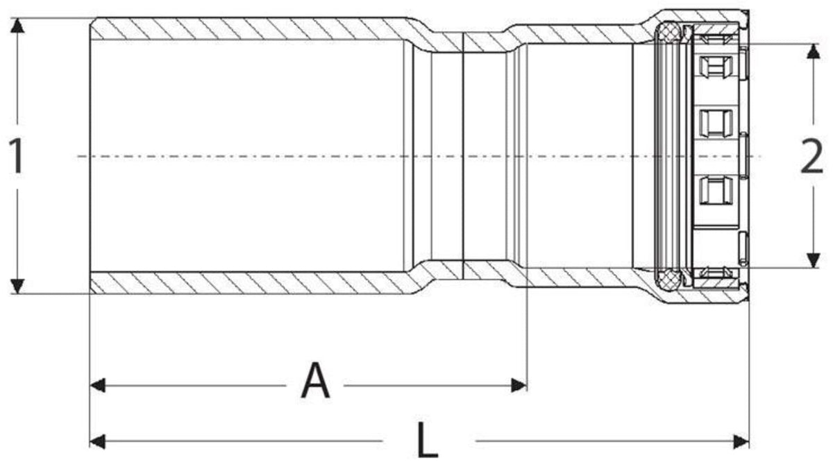 26025 1-1/2" x 1" - (FTG-P) - Fitting Reducer, MegaPress®