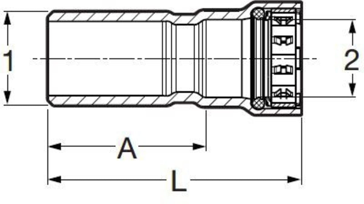 28805 2-1/2" x 1-1/4" - (FTG-P) - Coupling (Street Reducer), MegaPress®G