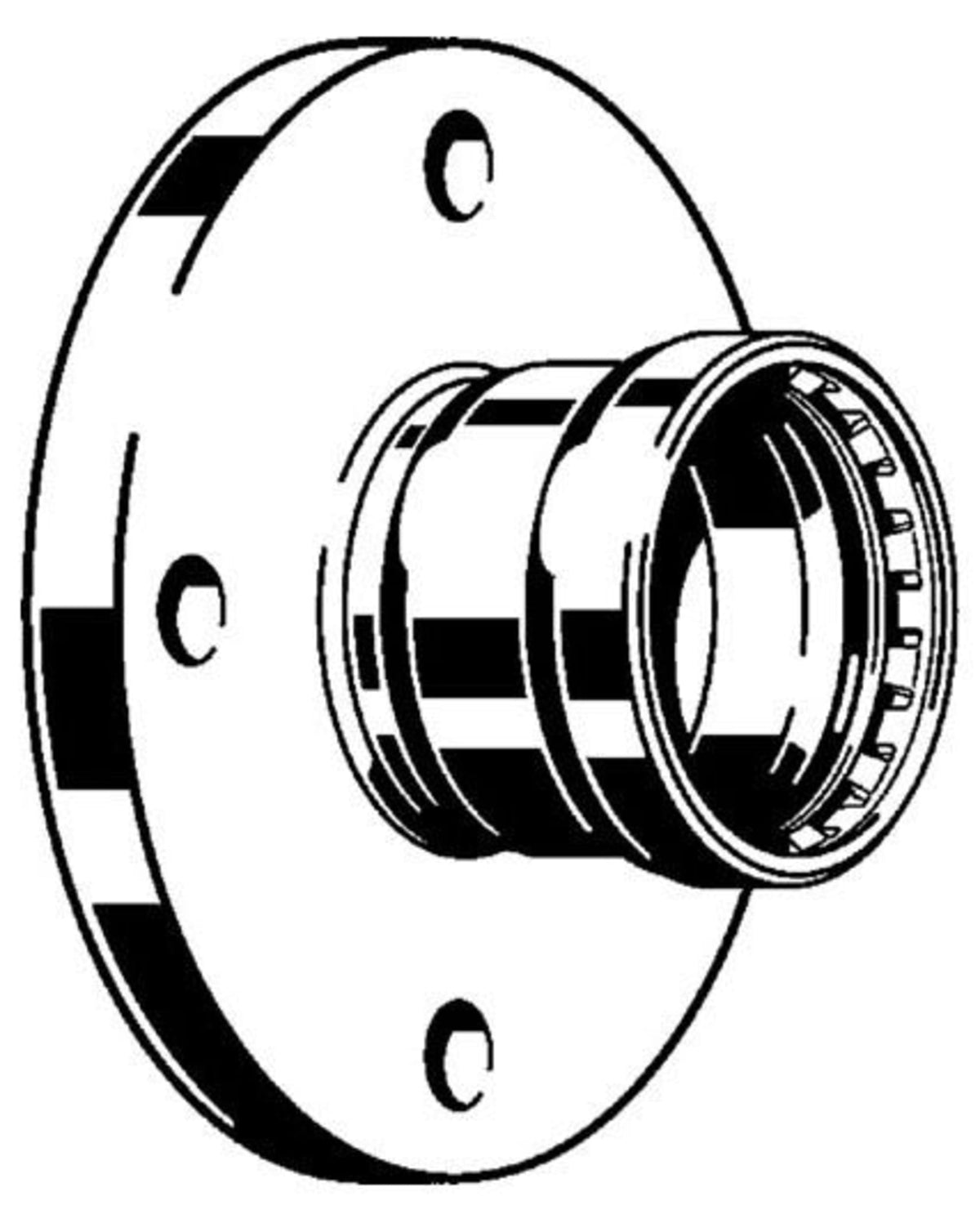 28875 2-1/2" x 2-1/2", MegaPressG x Flanged, 200 PSI, Zinc Nickel Coated, Carbon Steel, HNBR Sealing Element, Straight, Flange
