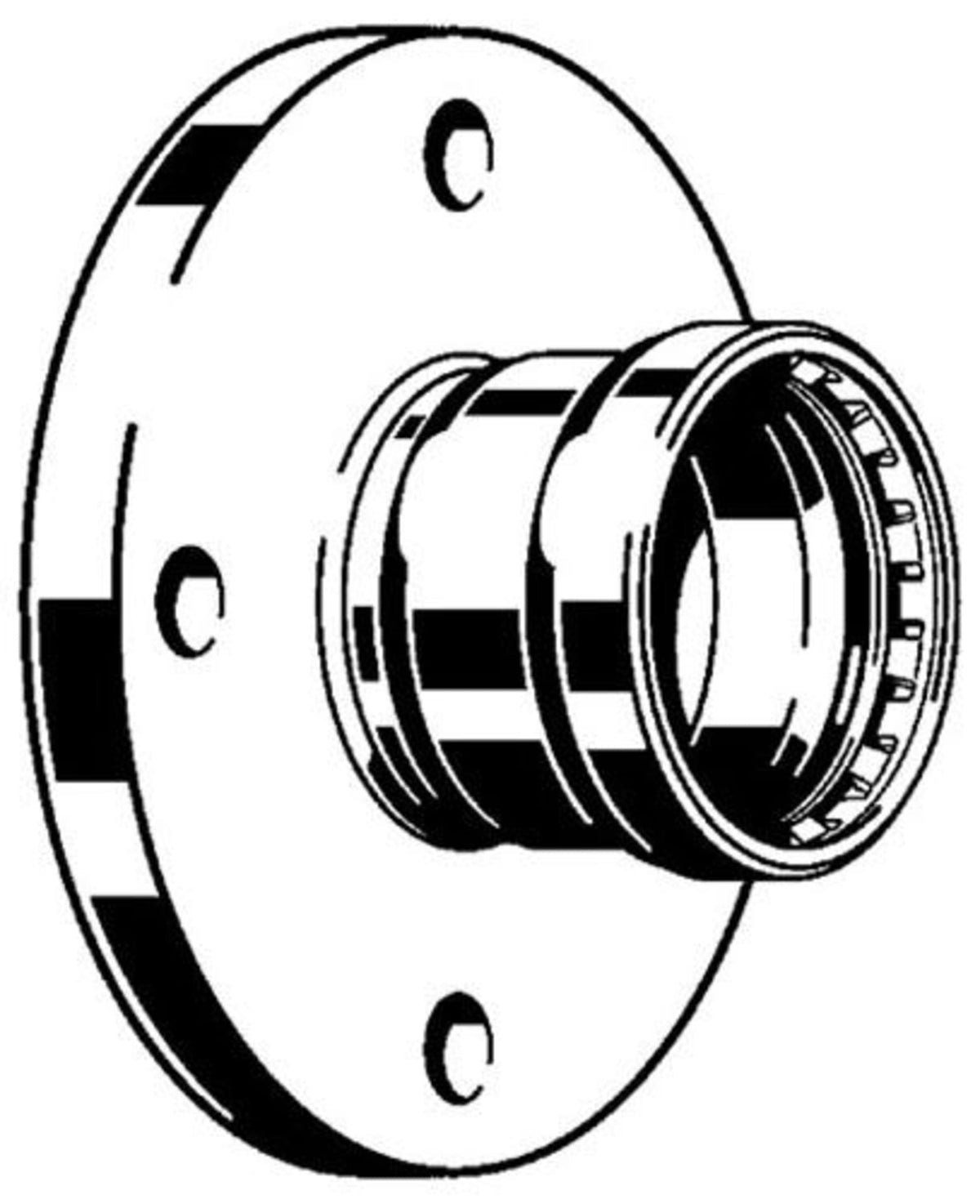28880 3" x 3", MegaPressG x Flanged, 200 PSI, Zinc Nickel Coated, Carbon Steel, HNBR Sealing Element, Straight, Flange