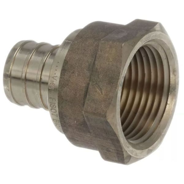 46323 3/8" x 1/2" PEX Female Adapter (Crimp(F1807) x FIP) - PureFlow® Crimp (Brass)