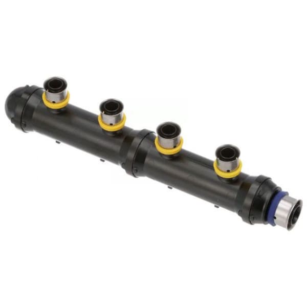 49004 4-Port PEX PureFlow Press Manifold Tee - 3/4" Press Inlet, Closed Outlet - (4) 1/2" Press Ports - Composite