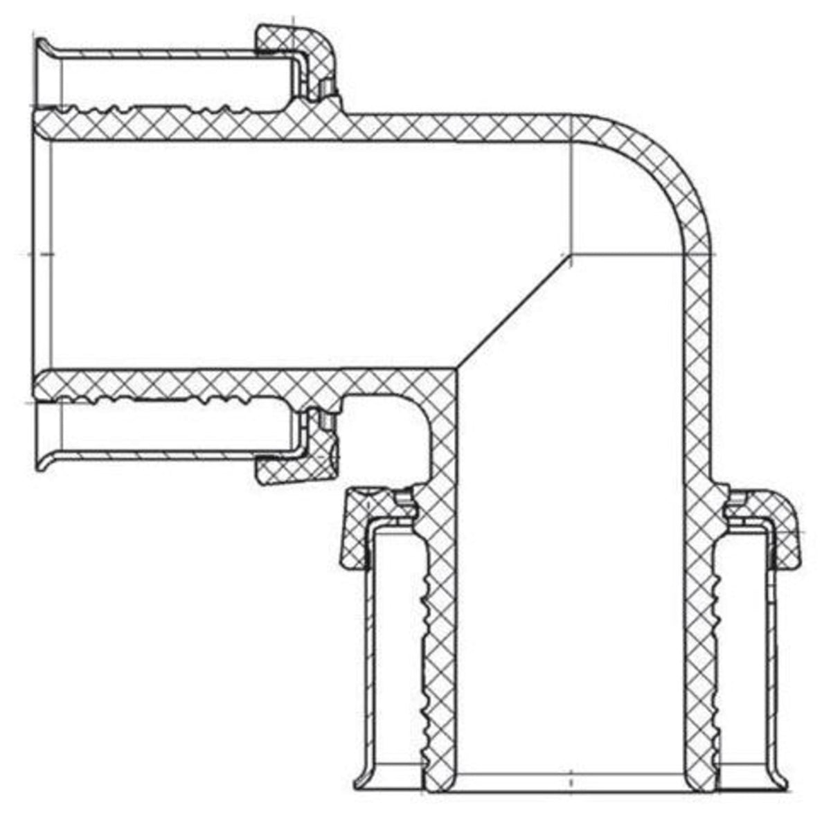 49210 3/8" PEX 90° Elbow (Press) - PureFlow® Press (Composite)