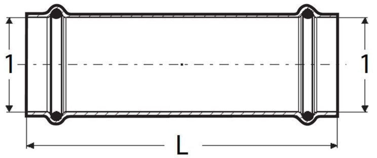 1-1/4" x 1-1/4" - (P-P) - Coupling (No Stop), ProPress® 79020