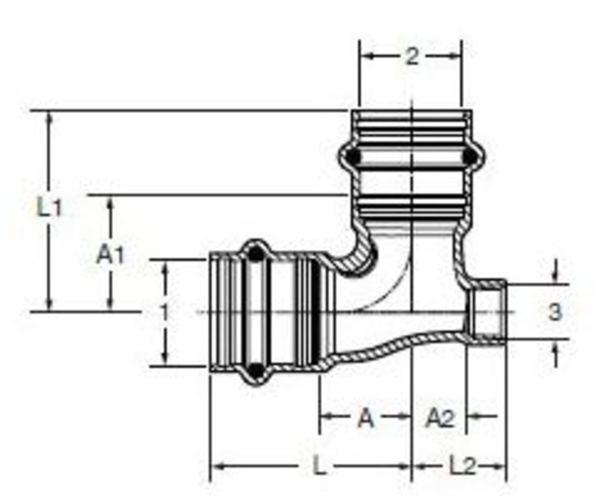 79640 3/4" x 3/4" x 1/8" - (P-P FPT) - 90 Deg Elbow (Vent), ProPress®