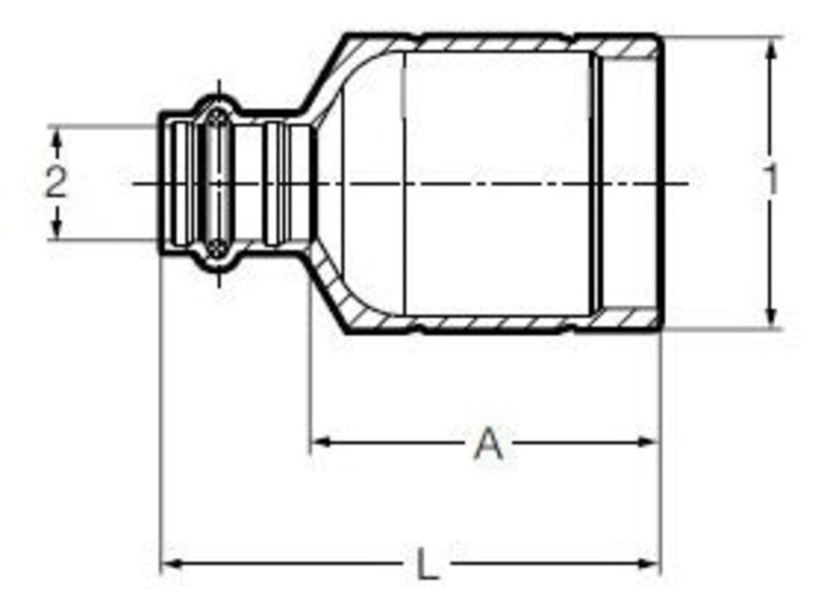 79855 2" x 1/2" - (FTG -P) - Fitting Reducer, ProPress®