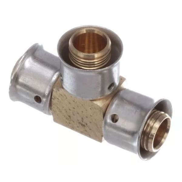 94036 3/4" x 3/4" x 1/2" PEX Reducing Tee (Press) - PureFlow® Press (Brass)