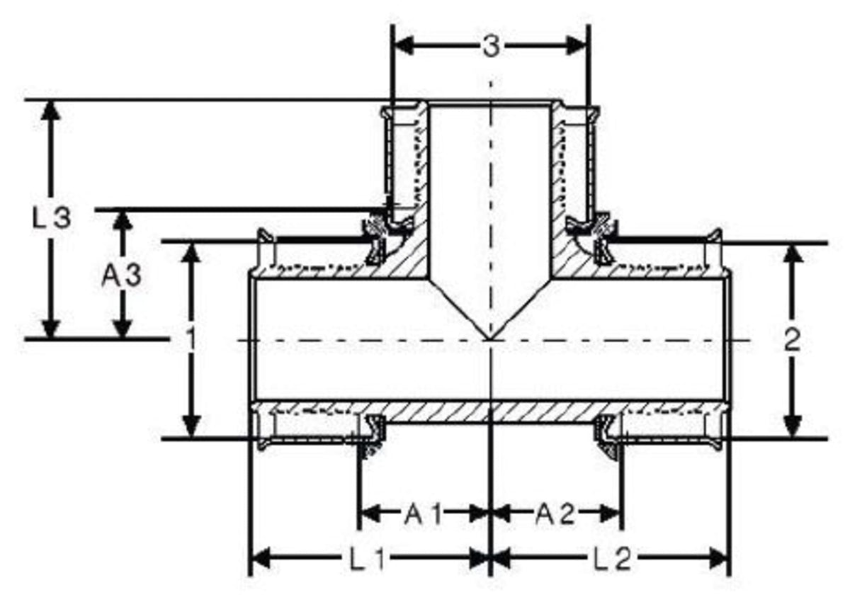 94036 3/4" x 3/4" x 1/2" PEX Reducing Tee (Press) - PureFlow® Press (Brass)