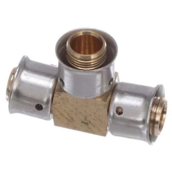 94053 1" x 3/4" x 1" PEX Reducing Tee (Press) - PureFlow® Press (Brass)