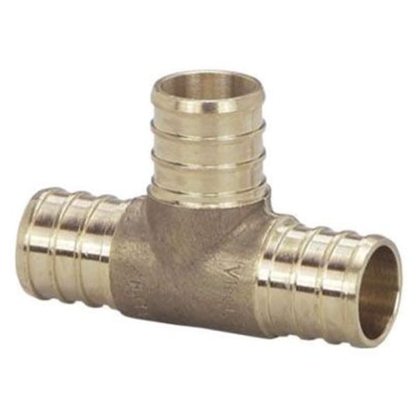 46554 1" x 1" x 3/4" PEX Reducing Tee (Crimp) - PureFlow® Crimp (Brass)