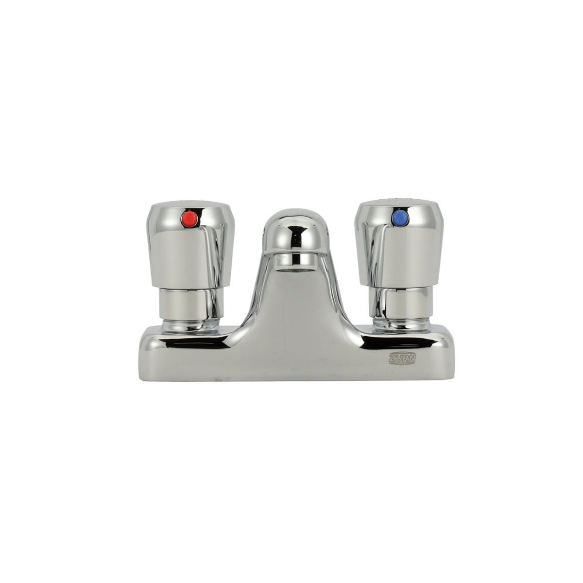 Z86500-XL AquaSpec Metering Faucet, Deck Mount with 1.0 GPM Spray Outlet, 4-1/4 in. Spout, Push-Button Handles -Chrome