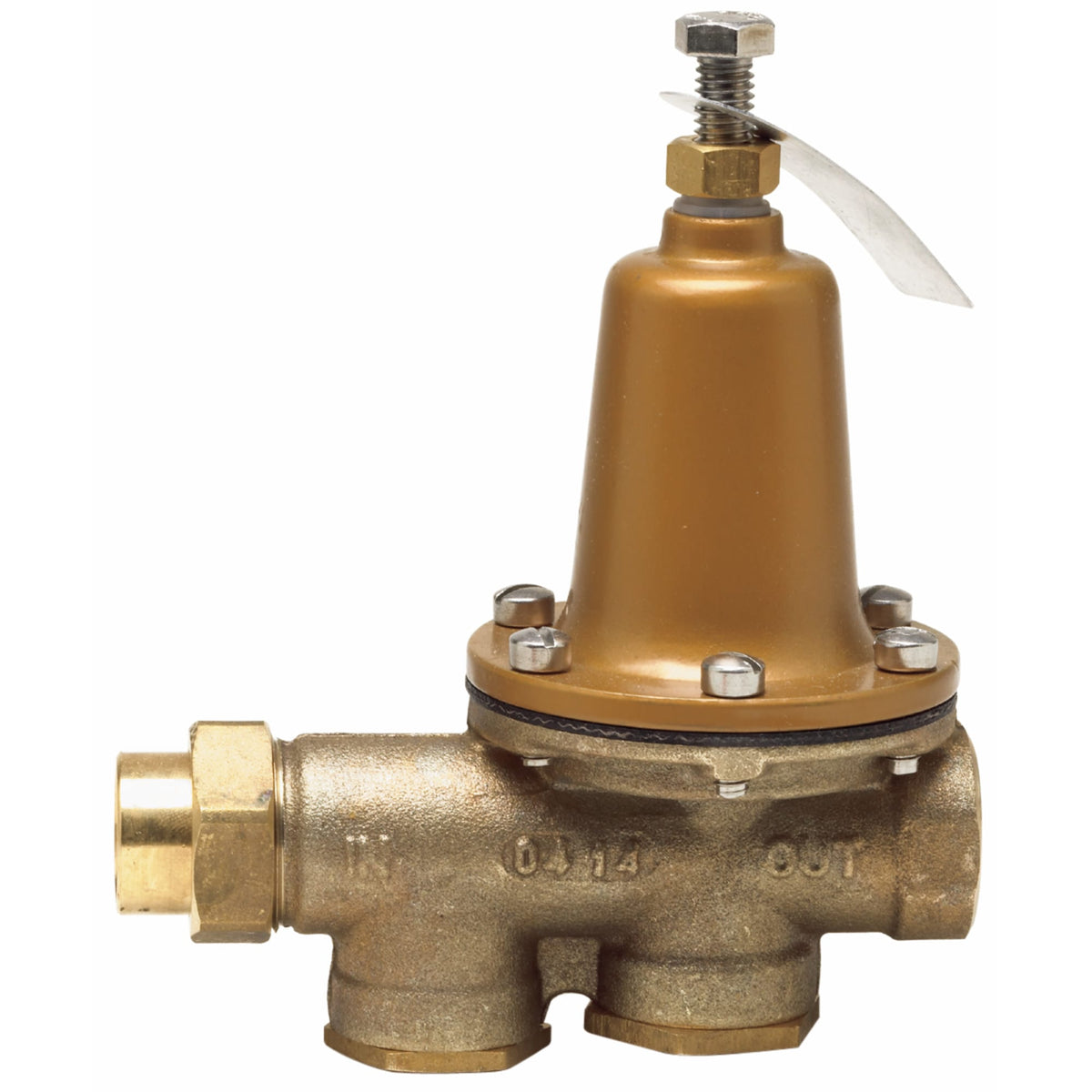 0009217 1/2" Lead Free Water Pressure Reducing Valve, NPT Female Union x NPT Female, Polymer Seat, Adjustable Pressure Range 25-75 psi