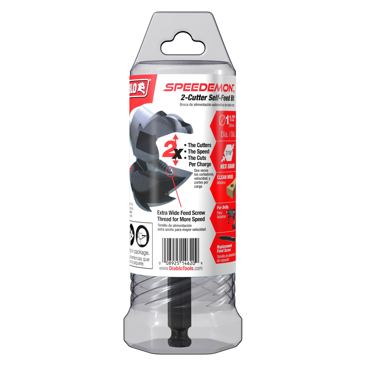 DSF1500 1-1/2" SPEEDemon™ 2-Cutter Self-Feed Bit