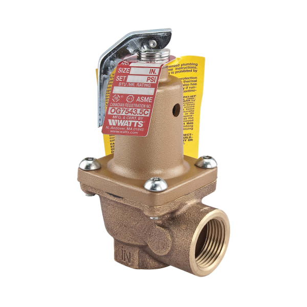 0274428 3/4" Bronze Boiler Pressure Relief Valve, 30 psi, Threaded Female Connections
