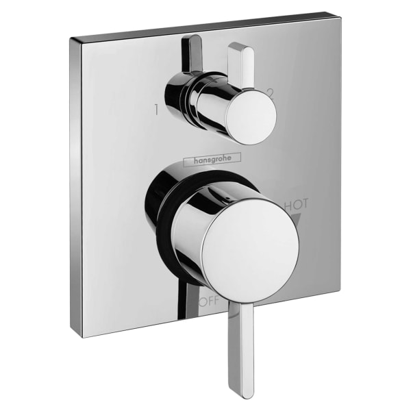 15862001 Ecostat Pressure Balance Trim Square with Diverter in Chrome