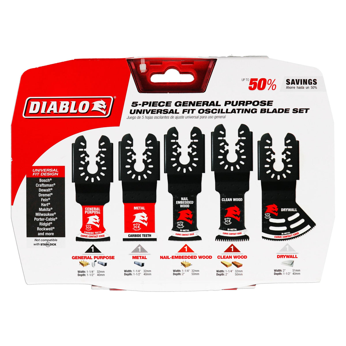 DOU5S 5 pc Universal Fit General Purpose Oscillating Blade Set (5-Piece)