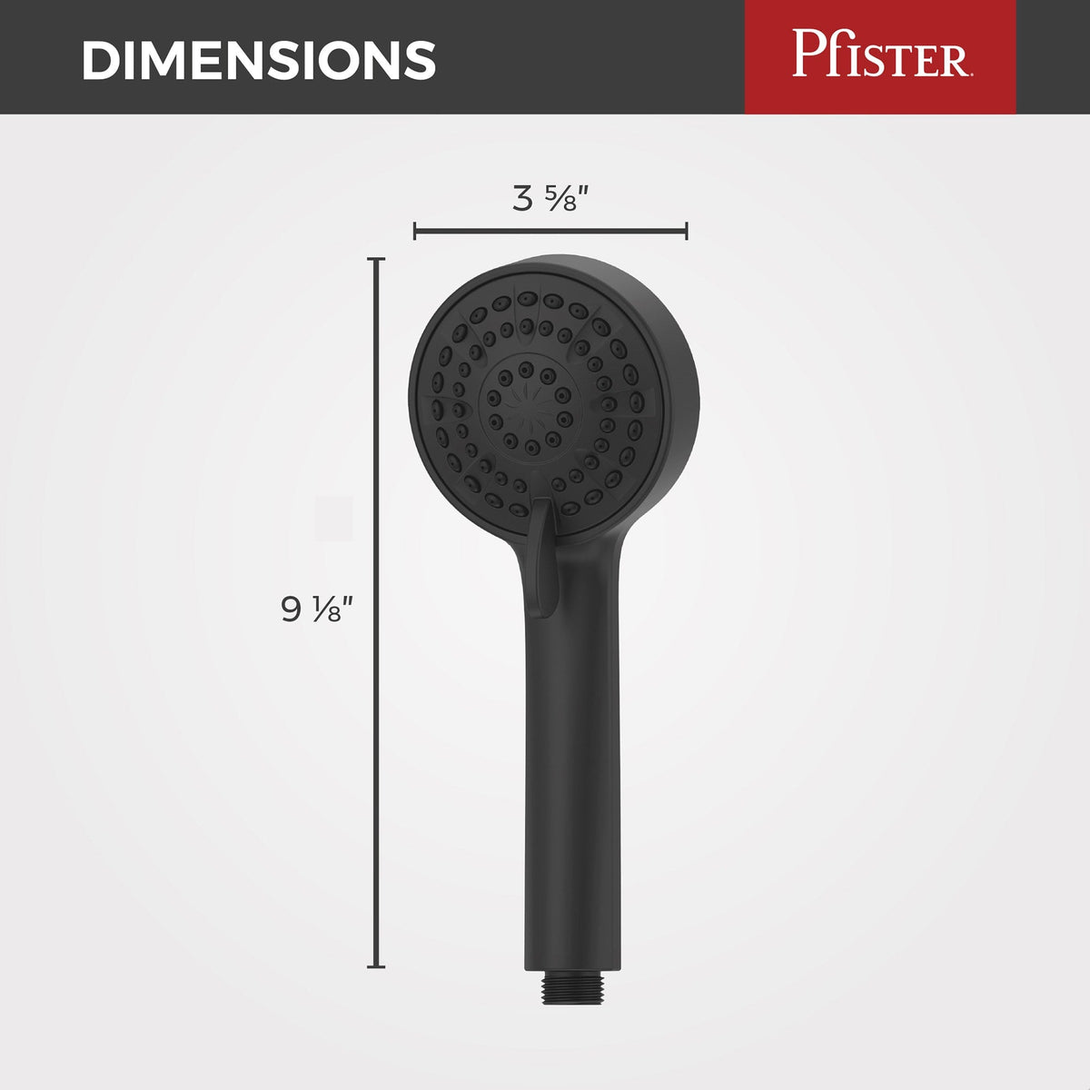 LG16-510B 3 Function Hand Shower Head Only in Matte Black