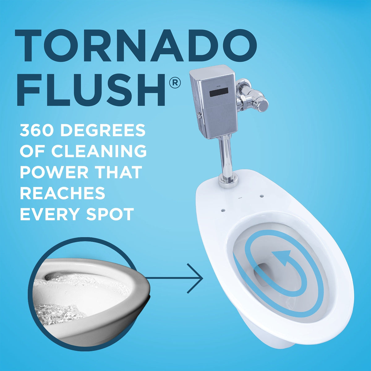 TORNADO FLUSH® Commercial Flushometer Floor-Mounted Universal Height Toilet, Elongated, Cotton White - CT725CUF#01