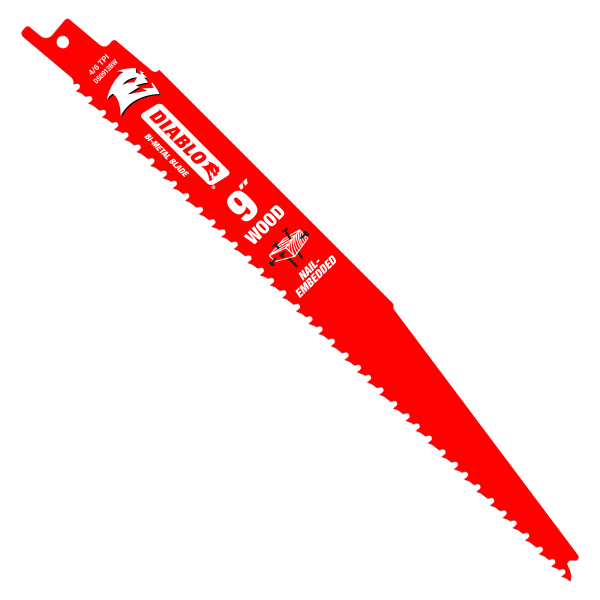 DS0912BW5 9" 4/6TPI Bi-Metal Reciprocating Saw Blades for Nail-Embedded Wood (5-Pack)