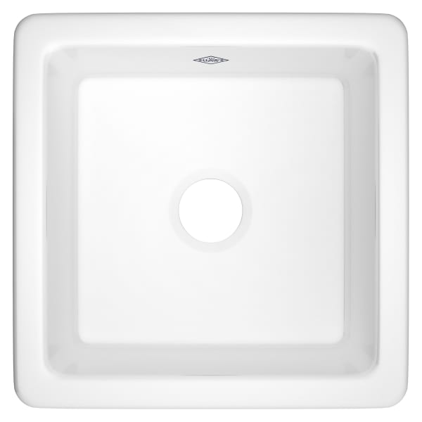 RC1818WH Lancaster™ 18" Single Bowl Square Fireclay Bar/Food Prep Kitchen Sink in White (WH)
