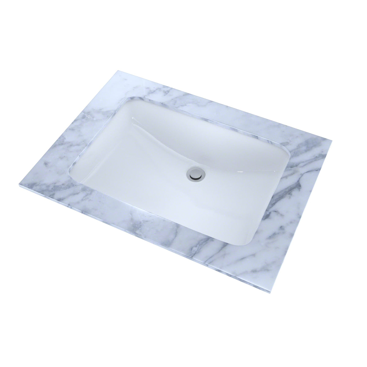 21-1/4" x 14-3/8" Large Rectangular Undermount Bathroom Sink with CEFIONTECT, Cotton White - LT540G#01