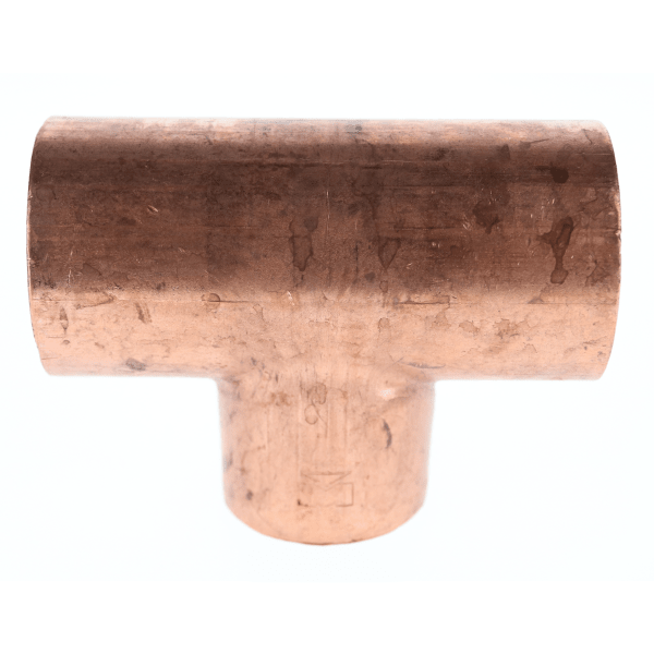 W 04071 1-1/4" x 1-1/4" x 1/2" Copper Sweat Fittings - Tee C x C x C