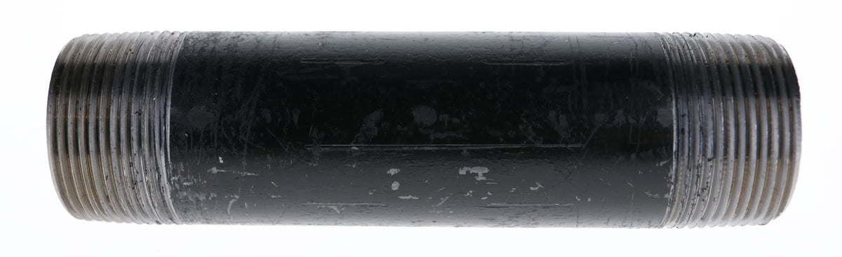 586-100 1-1/4" x 10" - Black Iron Nipple