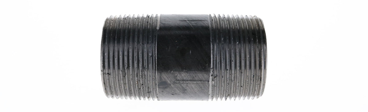 586-035 1-1/4" x 3-1/2" - Black Iron Nipple